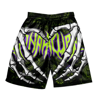 2025 Summer Classic Skull Beach Short Pants New Fashion Skeleton Hand Print Men Women Gym Shorts Quick Drying Trunks Ice Shorts