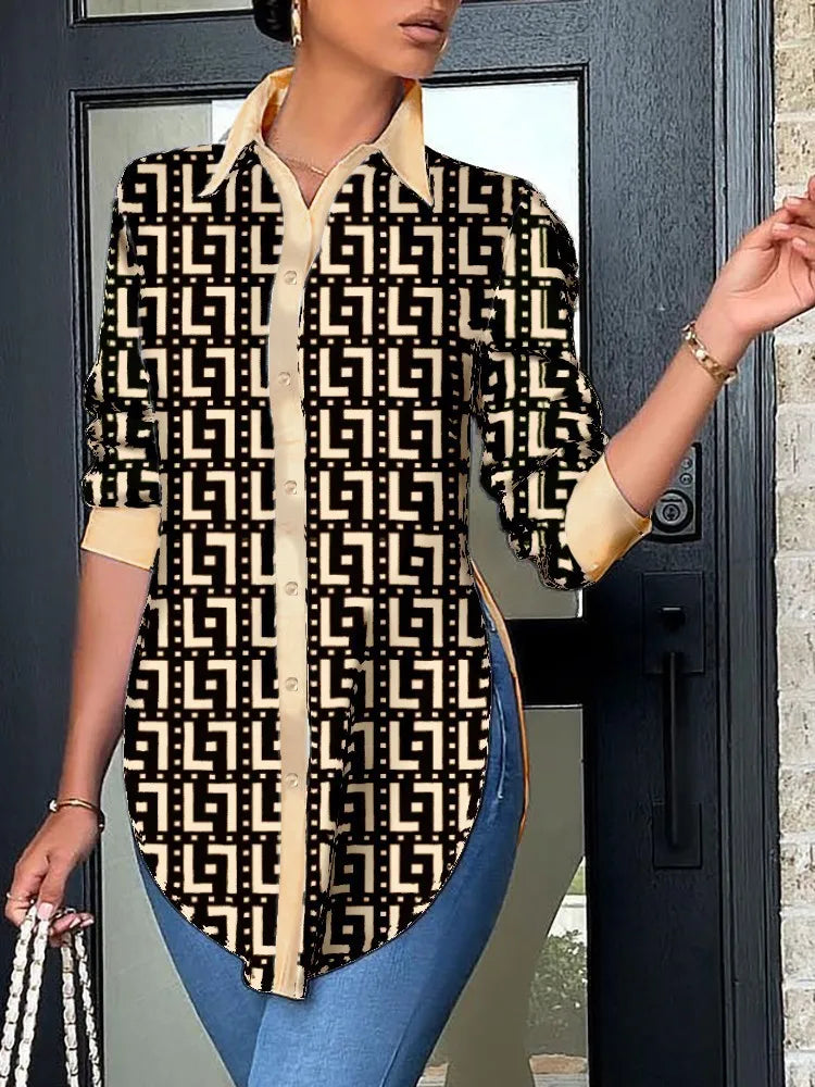 Women White Blouse 2026 Fashion Shirts Elegant Asymmetrical Tops Casual Long Sleeve Tunic Solid Color