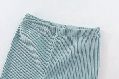 Kiddiezoom 1 Pcs Fashion Unisex Solid Baby Boy Girl Pants 0-24Months Cotton Ribbed Soft Newborn Leggings