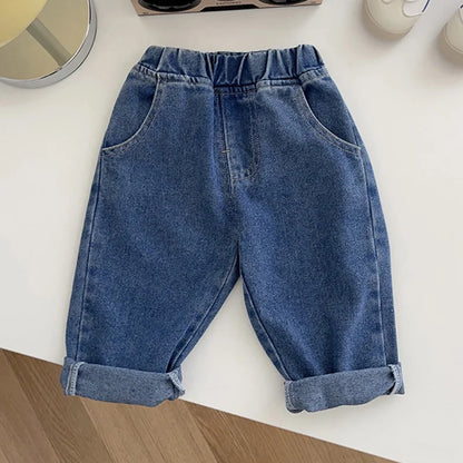 MILANCEL Baby Pants Solid Kids Jeans Casual  Boys Denim Pants Soft  Girls Fashion Trousers