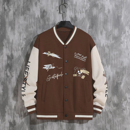 2026 New Jacket Coat Letter Printed  Wear Men Baseball Jacket Casual Long Sleeve Stand Jackets Men's Coats Sweatshirts Outerwear