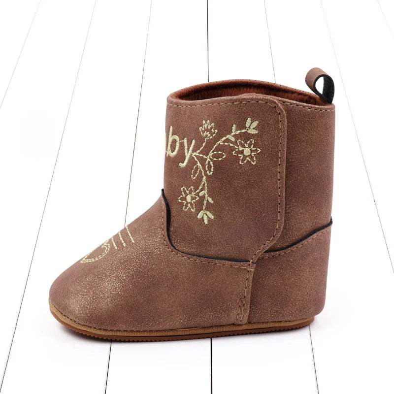 Baby Boots Made Of Soft PU and High-quality Cotton 2026 New Autumn and Winter Short Boots With Rubber Soles and Anti Slip Baby