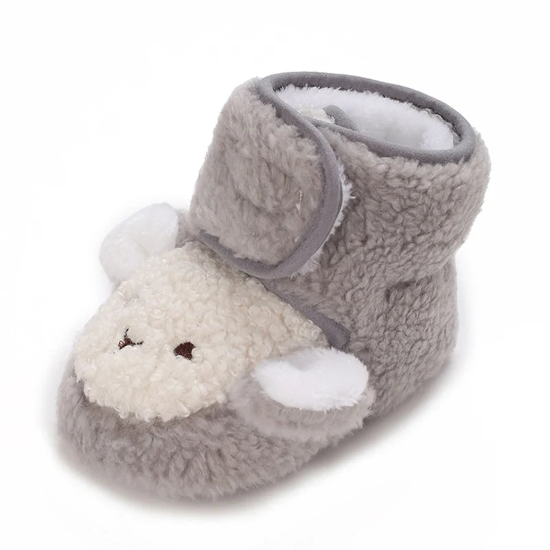 Winter Snow Baby Boots Cute Bear Warm Booties For Kids Soft Sole Infant Newborn Toddler Baby Girl Shoes