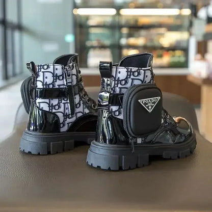 Spring and Autumn Girls Kids Shoes Ankle Boots Fashion British Style Single Boot Soft Sole Versatile Children's  Leather Shoes