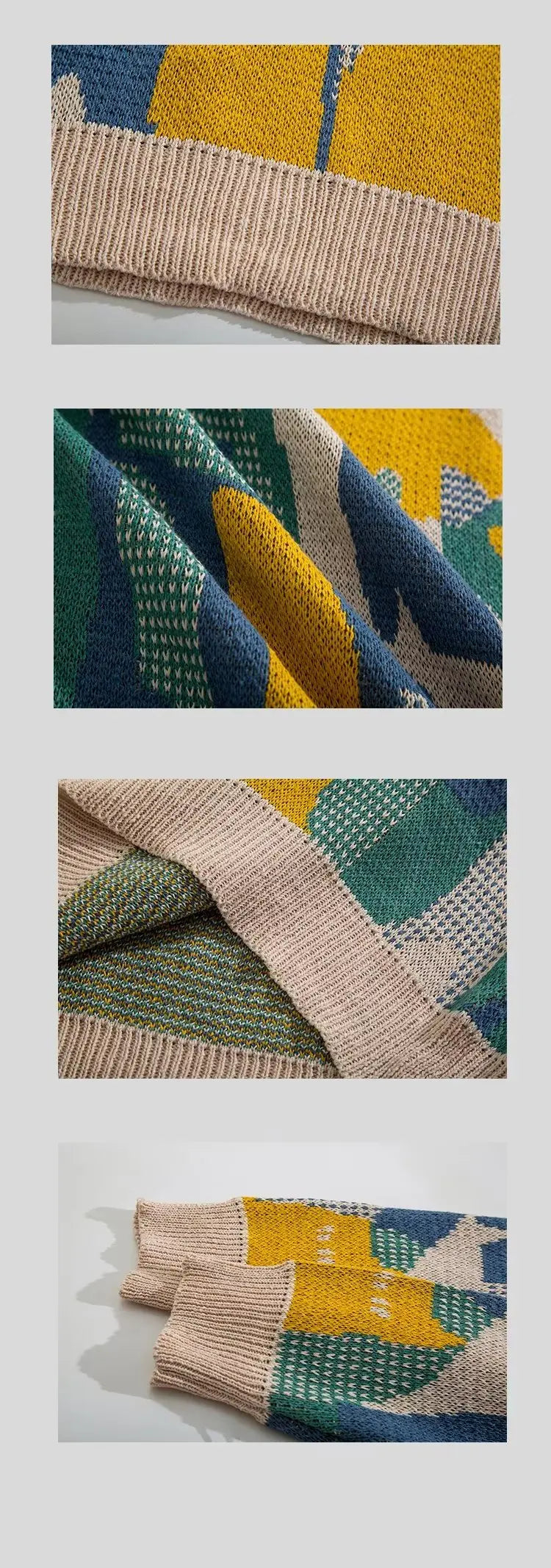 Men Spring Oversized Harajuku Sweater Vintage Cartoon  Anime Knitted Men's Rock Hip Hop Rap Pullover Women Home Fashion Sweater