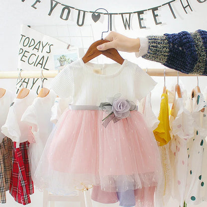 New Baby Girl Dress Summer Newborn Baby Clothes Patchwork Princess Mesh Dress For Girl 1 Year Birthday Infant Baptism Clothing