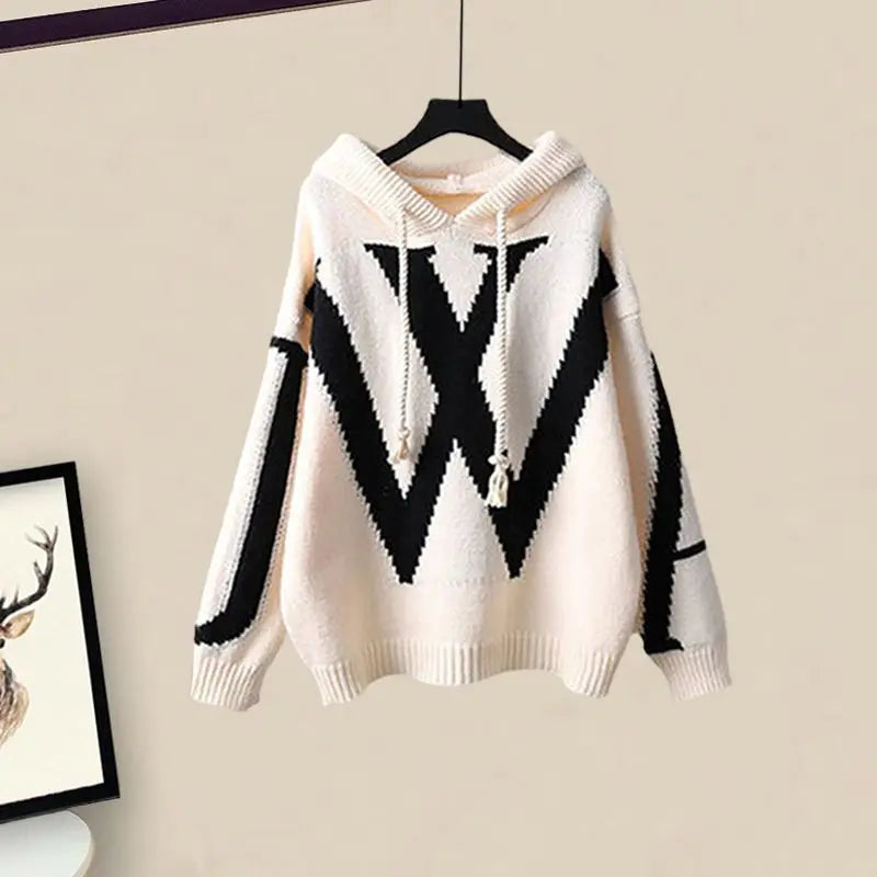 Autumn/Winter Women's Set 2026 New Korean Edition Casual Sweater Waist Cinching and Slimming Wide Leg Pants Two-piece Set