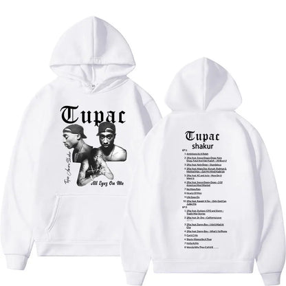 Retro Rapper Tupac 2pac Hoodie Hip Hop Pria Hoodie Pullover Ukuran Besar Atasan Hoodie Hitam Pria Wanita Sweatshirt