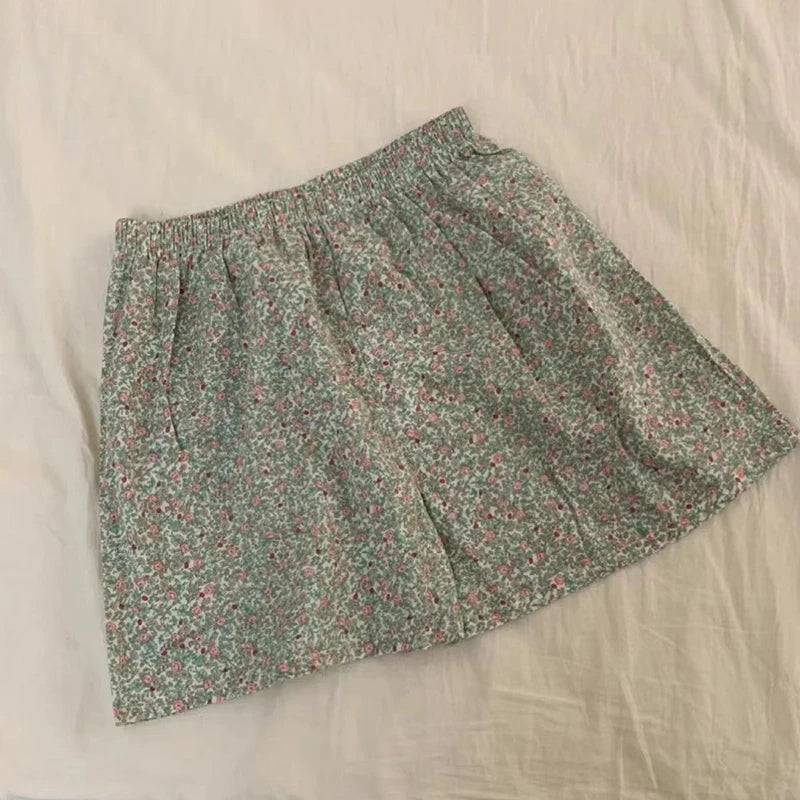 Floral Elastic Waist Pajama pants Vest With bra pads Chest Pajama Pants Home Pants Set Pajamas women high value