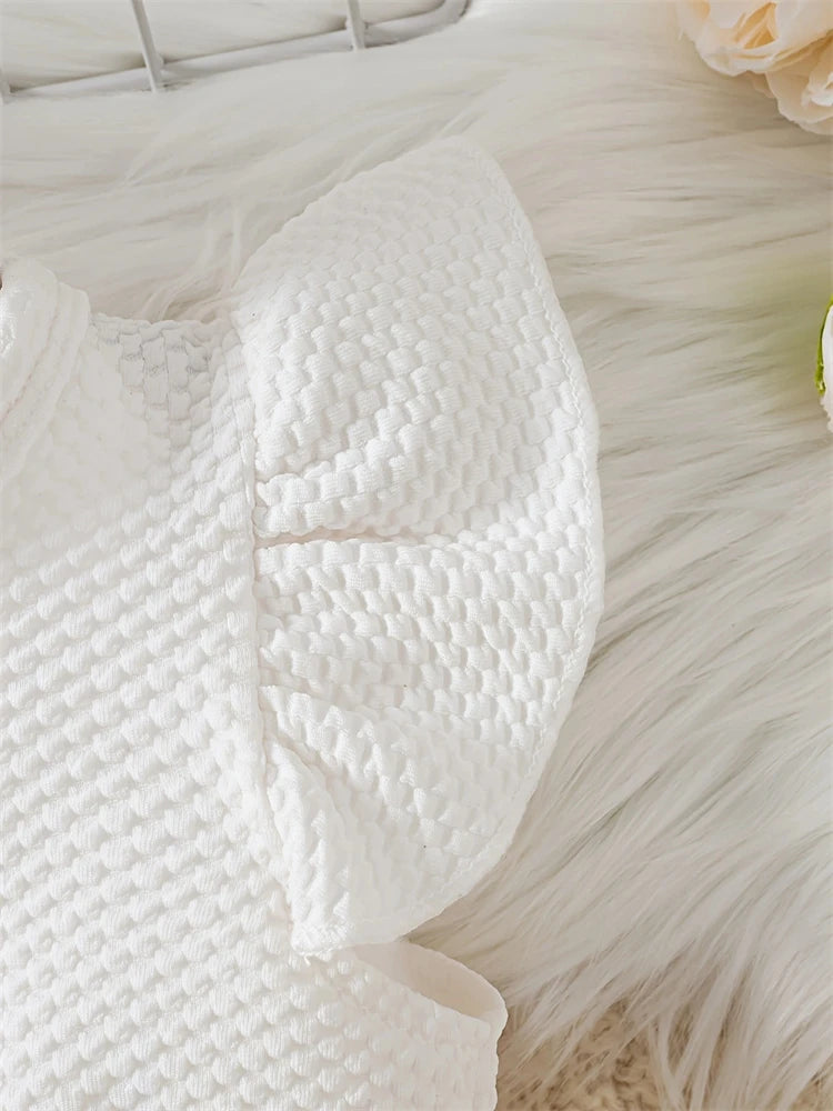Newborn 2026 Baby Girls Dress Summer Waist Flower Vest Sleeveless Short Top Sweet Girl Lace Mesh Dress