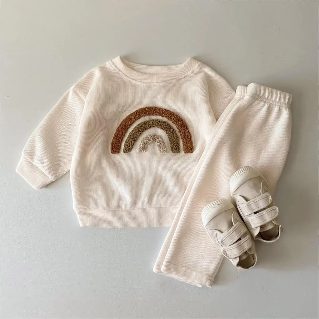 2025 South Korea Two Piece Casual Autumn Infant Set Boys and Girls Casual Long Sleeve Top+Loose Pants Newborn Baby Clothing Set