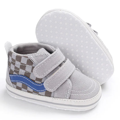 Meckior New Baby Canvas Sneakers Anti-slip Soft Plaid Baby Boy Girl Shoes Newborns First Walkers Infant Baby Unisex Casual Shoes