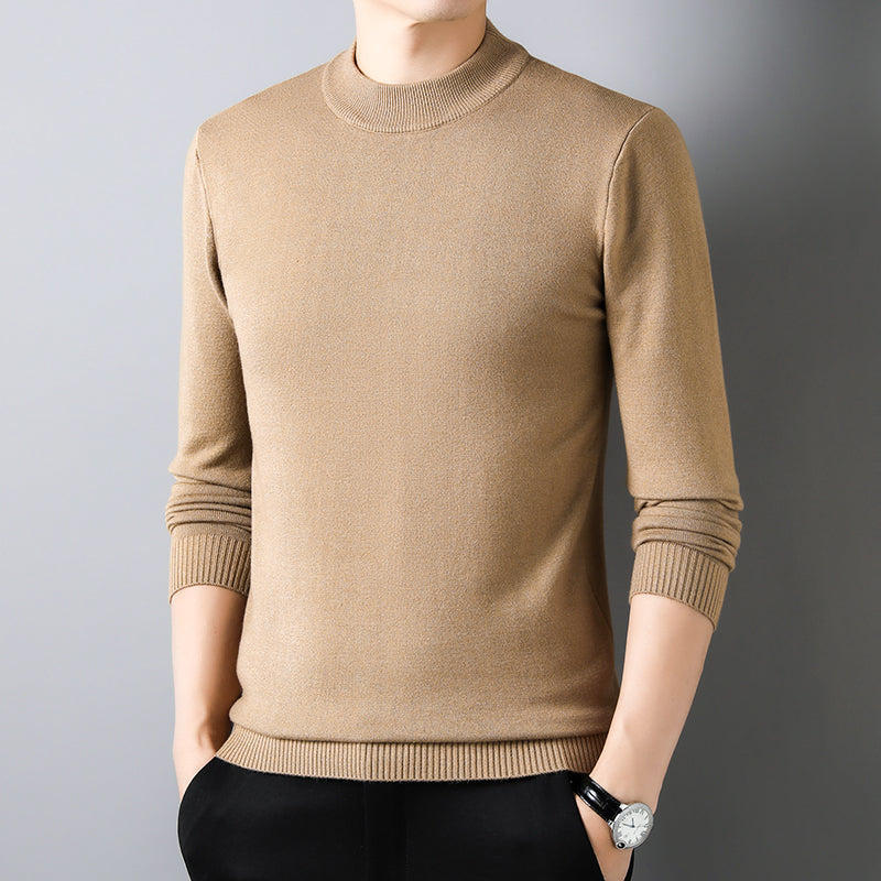 Half Turtleneck Knitwear Sweater New Autumn/Winter Mock Neck Sweatshirts Solid Color Pullovers Man Brand Casual Men's Clothing
