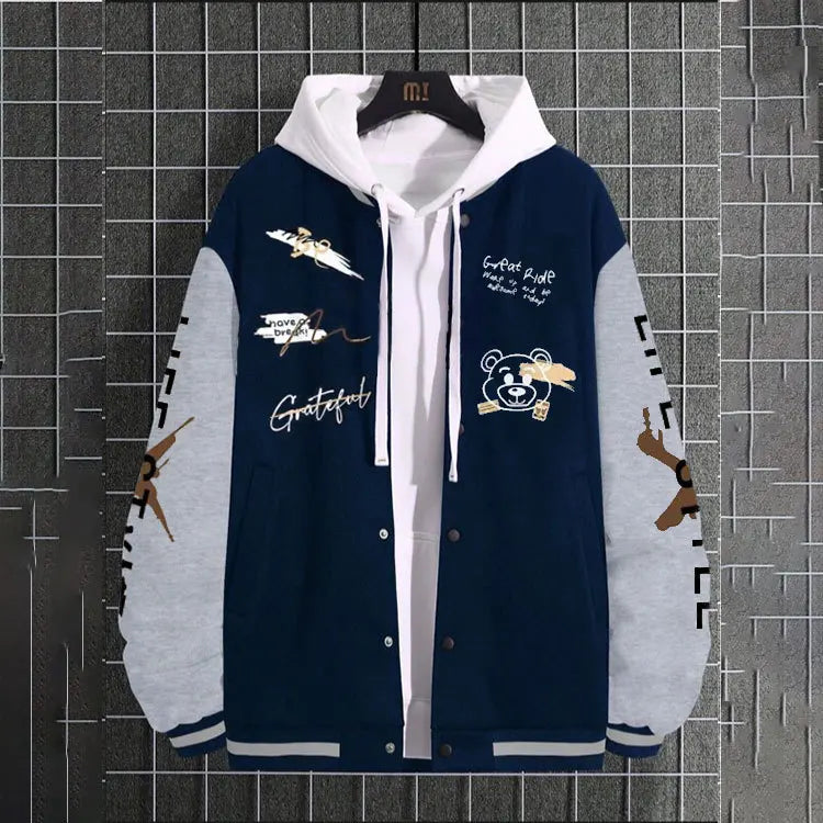 2026 New Jacket Coat Letter Printed  Wear Men Baseball Jacket Casual Long Sleeve Stand Jackets Men's Coats Sweatshirts Outerwear