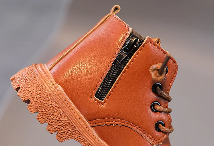 Spring Autumn Children Ankle Boots Classic Simple Black Boots for Girl Fashion Causal Kids Boots for Boys Leather Versatile Soft