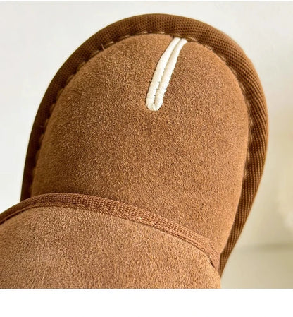 Baby New Winter Snow Boots Warm Plush Leather Toddler Shoes Fashion Boys Girls Anti-slip Rubber Sole Baby Sneakers Infant Boots