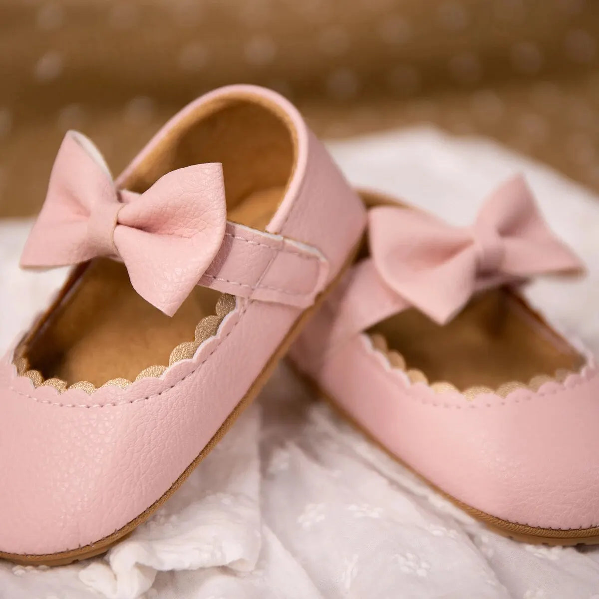 2025 New Baby Girls Shoes Bowknot Party Dress First Walker Anti-slip Non-slip Rubber Sole Infants Girl Crib Shoes