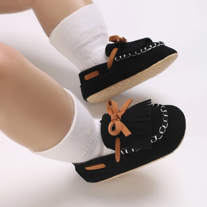 Newborn Baptist Shoes New Leather Gentleman Shoes Anti-slip Soft Bottom Indoor Baby Boys and Girls Casual Shoes Walking Shoes