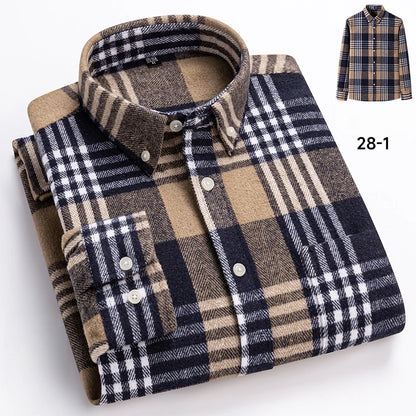 New in shirt plus size 7xl100%cotton long-sleeve shirts for men slim fit casual plain shirt soft kerokan designer plaid clothing