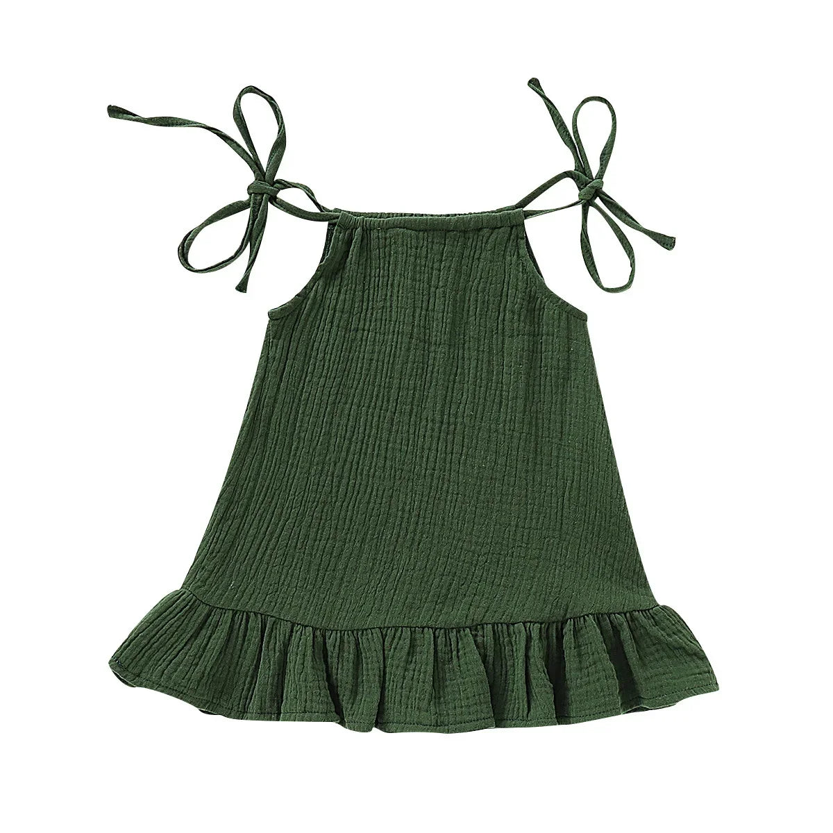 Summer Infant Baby Girl Dress Toddler Dress Muslin Cotton Sleeveless Ruffles Slip Dresses