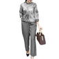 Summer Sets Large Silk Wide Leg Trouser Set Women's Spring 2026 New Print Silk Fashion Slim Two Piece Set Female Elegant