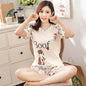 Autumn Thin 2pieces Pijamas Set Women 2026 Cartoon Round Neck Girls Pajamas Sets Honey Boof Full Sleepwear Clothes Sleep Tops