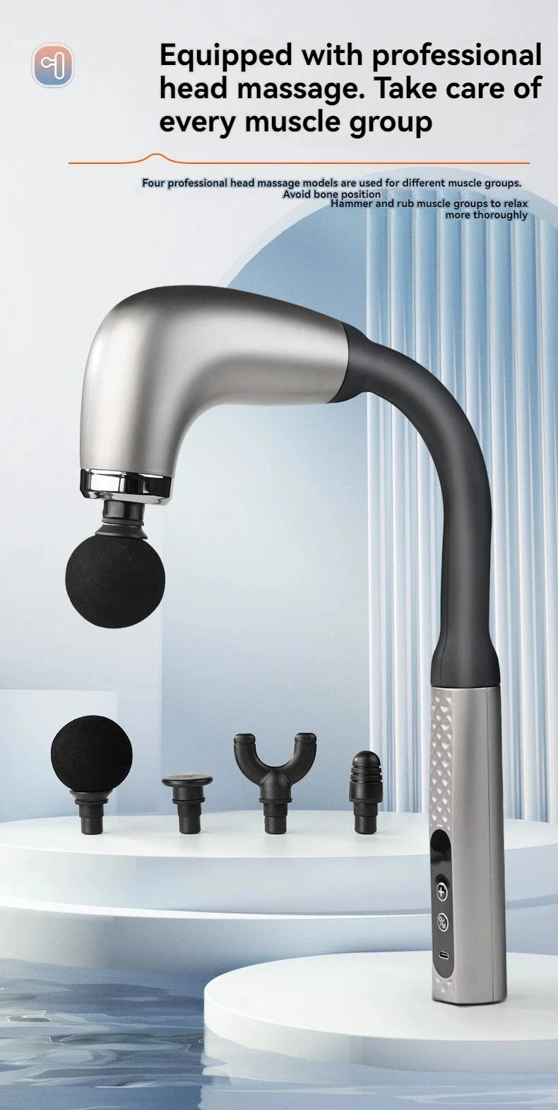 Smart Massage Gun Electric Massager Massage Hammer Rechargeable Home Handheld Hammer Back Artifact Body Massager