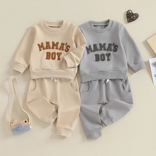 2025 Lorrainian 0-3Y Newborn Toddler Baby Boy Fall Winter Outfits Letter Crewneck Sweatshirt Casual Pants Set 2Pcs Clothes