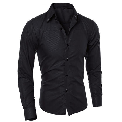 Fashion spring autumn Men Shirts New Arrivals Slim Fit Male Shirt Solid Long Sleeve British Style Office Cotton Men's Shirt