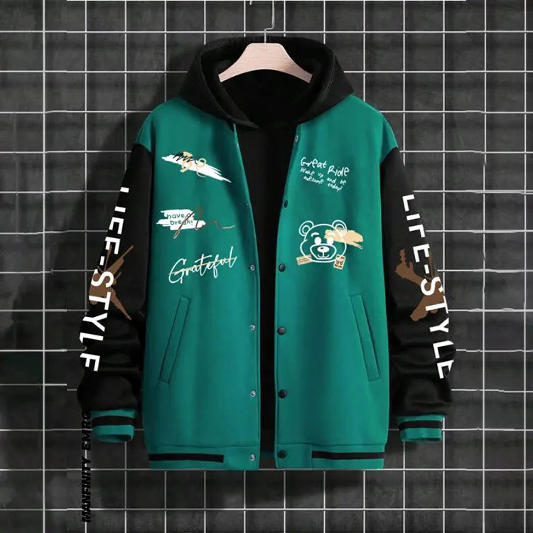 2026 New Jacket Coat Letter Printed  Wear Men Baseball Jacket Casual Long Sleeve Stand Jackets Men's Coats Sweatshirts Outerwear