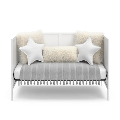 3-in-1 Convertible Crib (White) - Gold Certified, Converts to Toddler Bed & Daybed, Fits Standard Full-Size Crib Matt