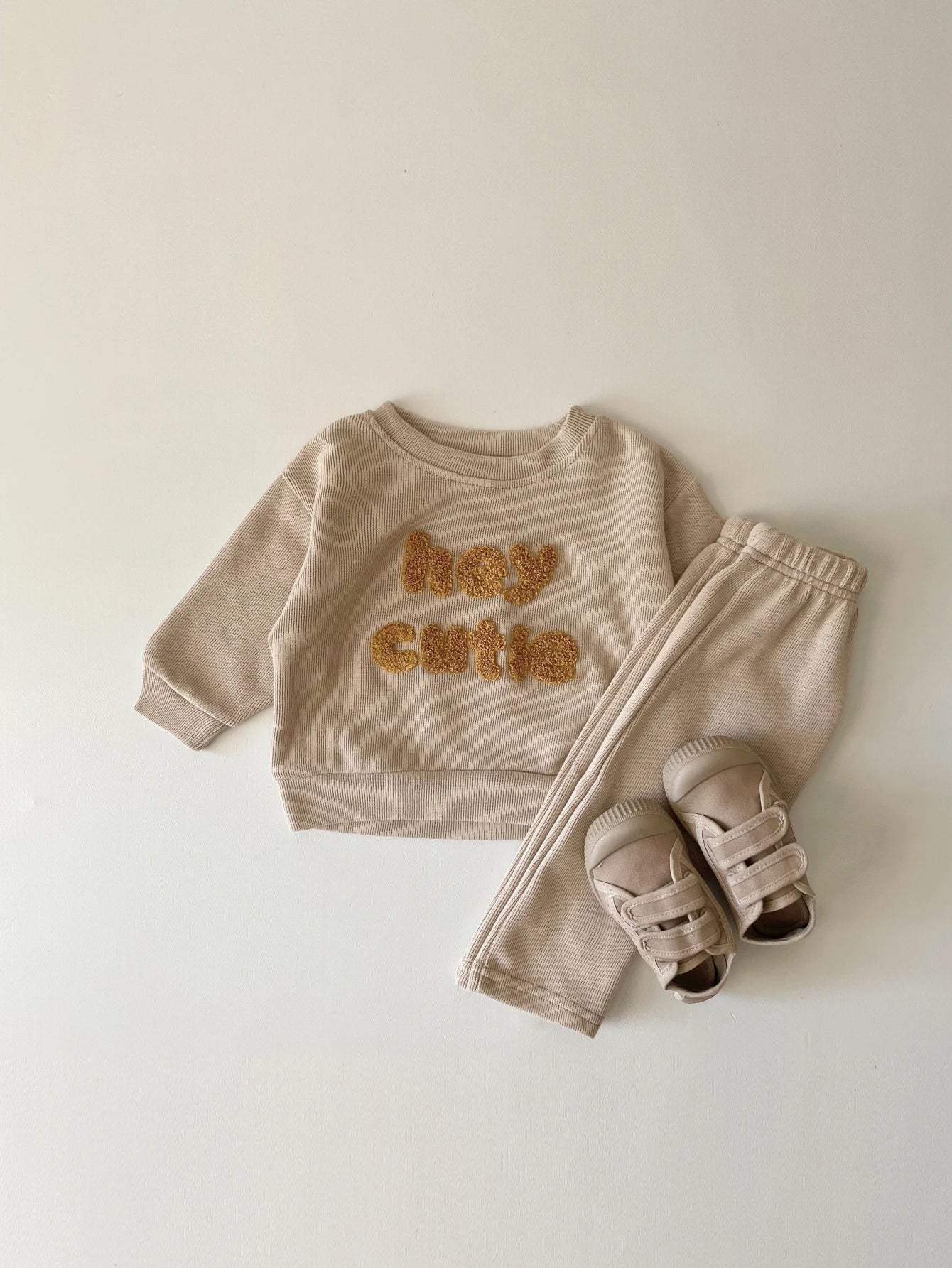 Europe Baby Cotton Knitting Clothing Sets Kids Boys Girls Spring Clothes Loose Tracksuit Pullovers Tops +Pants 2PCS Outfits