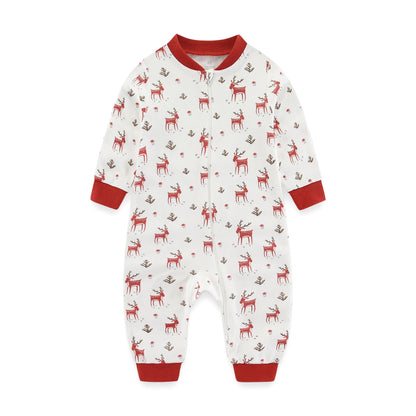 Newborn Baby 2-way Zipper Romper Cotton One-piece suit 0-24 Months Long Sleeve Newborn Baby Pajamas Comfortable Breathable