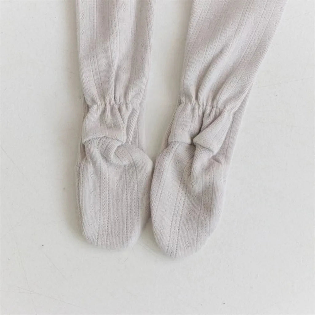 Spring Autumn Toddler Solid Bind Foot Pantyhose Boy Infant Simple Patch Leggings Girl Baby Cotton Home wear Pants Kid Trousers