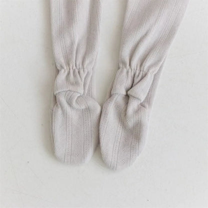 Spring Autumn Toddler Solid Bind Foot Pantyhose Boy Infant Simple Patch Leggings Girl Baby Cotton Home wear Pants Kid Trousers