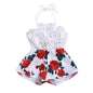 Newborn Baby Girl Clothes Sleeveless Lace Flower Print Strap Romper Jumpsuit One-Piece Outfit Summer Clothes