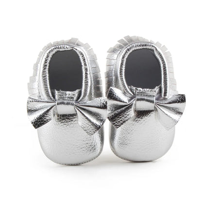 Meckior Baby Shoes Newborn Infant Boy Girl First Walker PU Sofe Sole Princess Bowknot Fringe Toddler Baby Crib Shoes Casual