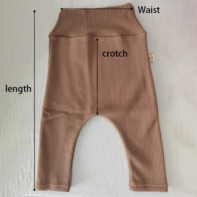 MILANCEL Baby Leggings Toddler High Waist Fleece Thermal Trousers Infant Solid Color Pants