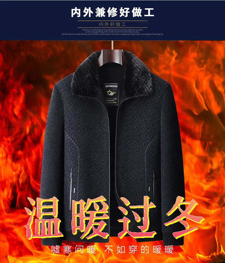 High Quality Winter Woolen Jacket for Men Versatile Brand Casual Business Cotton Trench Coat Add Velvet Keep Warm Overcoat Tops