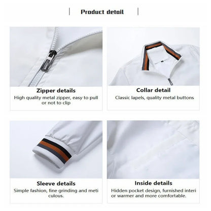 Camel - Men's premium embroidered zippered jacket, casual outdoor sports jacket, fashionable top, spring and autumn, high-quality