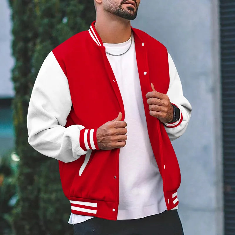 2026 New Loose Trendy Brand Baseball Jersey  Men Fashion Bomber Jacket Men's Casual Plus Size Tops Street Men's overcoat