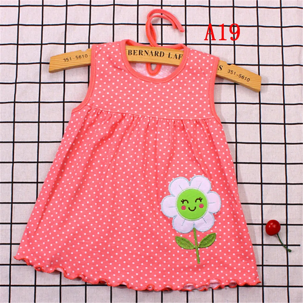 0-24M New born Cotton Flower Sleeveless Dresses Baby Girls Summer Multi Pattern Clothes Kids Princess Dress for 0-2Y Children