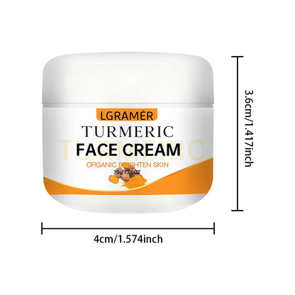 Turmeric Whitening Face Cream Wrinkle Removal Lighten Fine Lines Makes Skin Look More Youthful Brighten Moisturize Facial Care