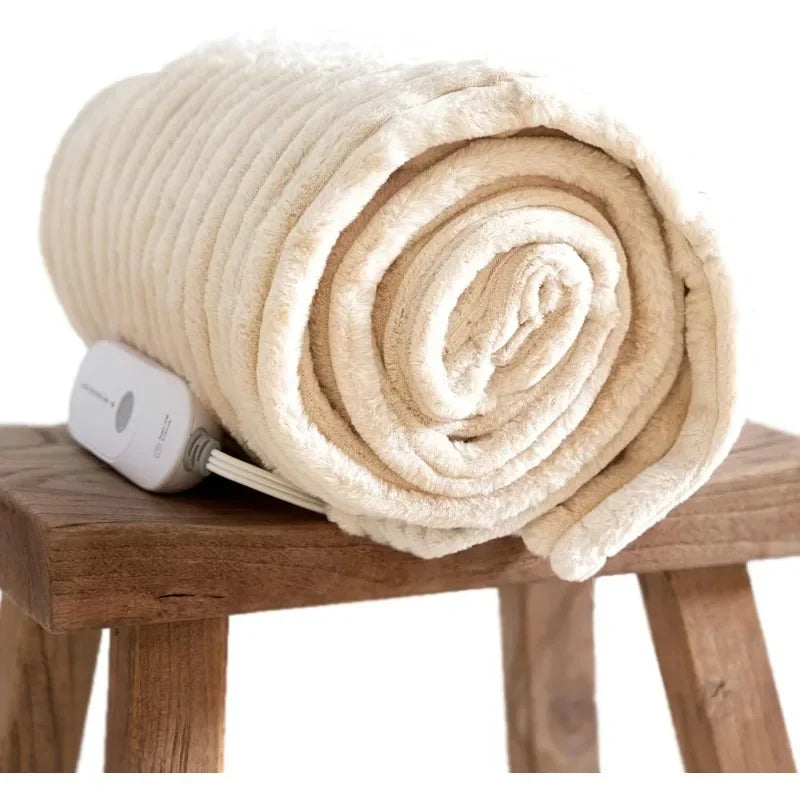 Heated Blanket Electric Throw 50''X60''-Soft Silky Plush Electric Blanket with 4 Heating Level & 3 Hour Auto Off Heating Blanket