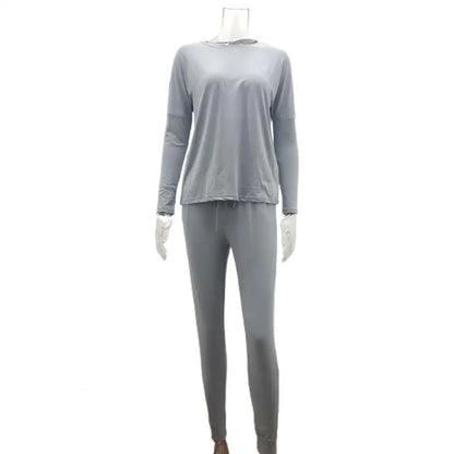Women Autumn Casual Tracksuits 2026 Solid Color Loose Pullover Hoodies Two Piece Set Female Long Sleeve Tops Pants Sportswear