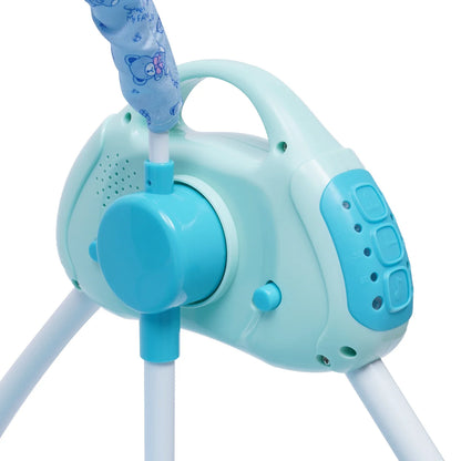 Electric Baby Crib Cradle Auto-Swing Newborn Sleep Bed Infant with Bluetooth blue with Chair + Music + Mat + Net