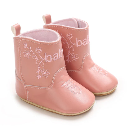 Baby Boots Made Of Soft PU and High-quality Cotton 2026 New Autumn and Winter Short Boots With Rubber Soles and Anti Slip Baby