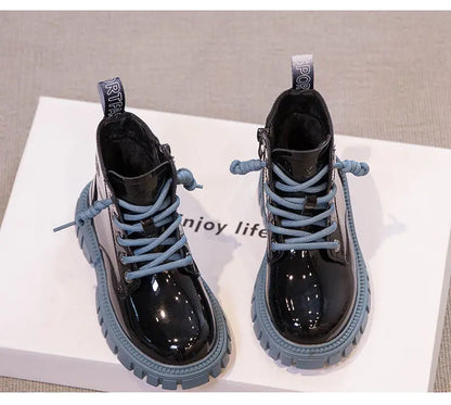 Fashion Kids Boots Girls British Style Children's Ankle Boots Autumn Winter Warm Waterproof Boys Boots 3-15 Years Old Snow Boots