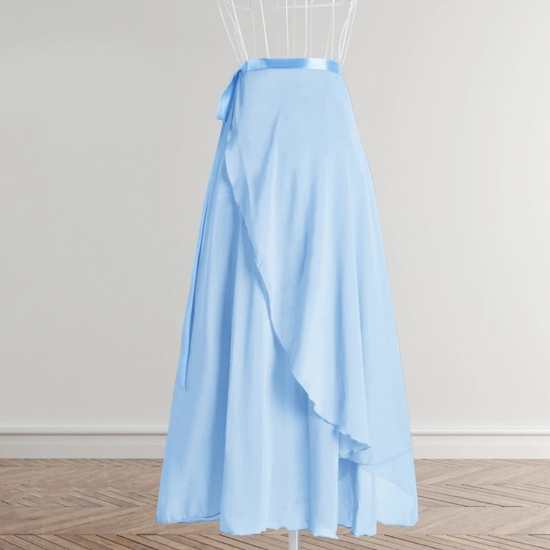 Women Wrap Dance Skirt Girls Long Dance Skirt Ballet Wrap Skirt Dance Skate Over Scarf Skirt Dancewear