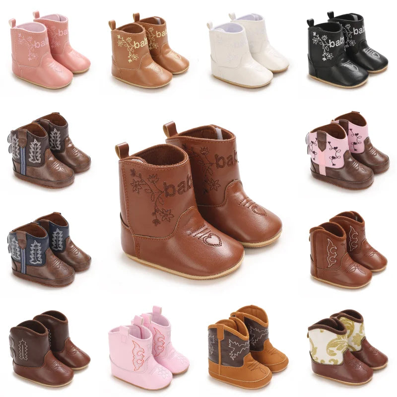 Baby Boots Made Of Soft PU and High-quality Cotton 2026 New Autumn and Winter Short Boots With Rubber Soles and Anti Slip Baby
